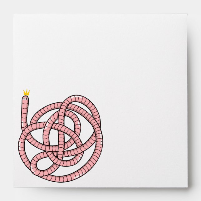 Cartoon worm in crown envelope (Front)