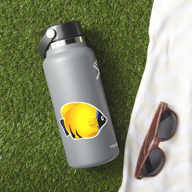 Cartoon Yellow Fish  Sticker (HydroFlask Insitu)