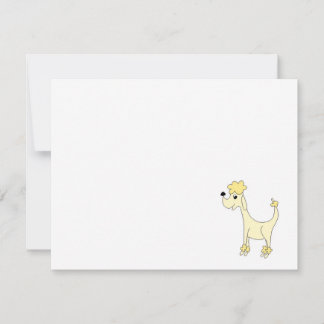 Cartoon yellow poodle Posh Paws white Card