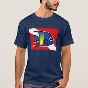 Cartoon Yellowbar Angelfish Dive Flag T-Shirt