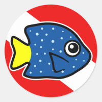 Cartoon Yellowtail Damselfish Dive Flag