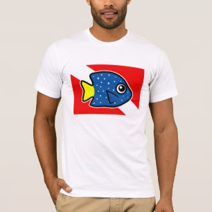 Cartoon Yellowtail Damselfish Dive Flag T-Shirt