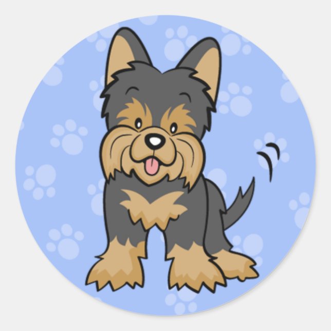 Cartoon Yorkie Sticker (Front)