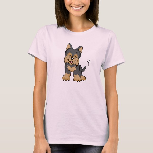 Cartoon Yorkie T shirt (Front)