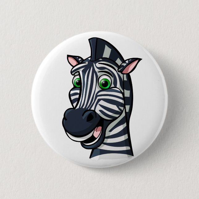 Cartoon Zebra 6 Cm Round Badge (Front)