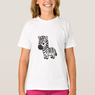 Cartoon Zebra Barcode Striped Cute Kids T-Shirt