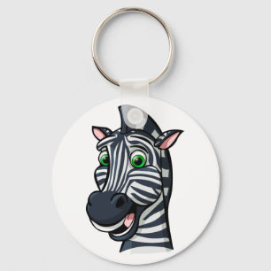 Cartoon Zebra Key Ring