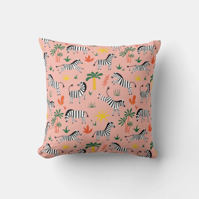 Cartoon Zebras Funny Seamless Pattern Cushion (Front)