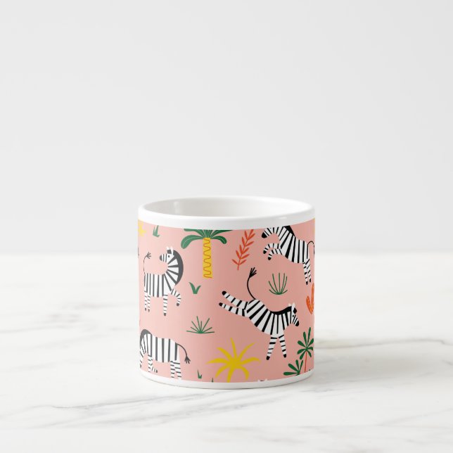 Cartoon Zebras Funny Seamless Pattern Espresso Cup (Front)