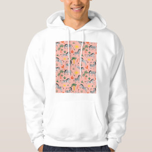 Cartoon Zebras Funny Seamless Pattern Hoodie