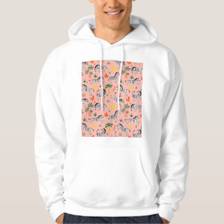 Cartoon Zebras Funny Seamless Pattern Hoodie