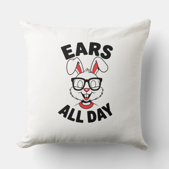 CartoonEarsAllDays Cushion (Front)