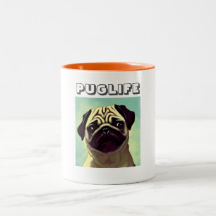 Cartoonish Cute Animal Lover Dog Pug Mug Shot