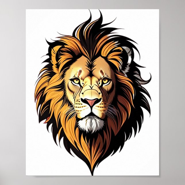 Cartoonish lion head poster (Front)