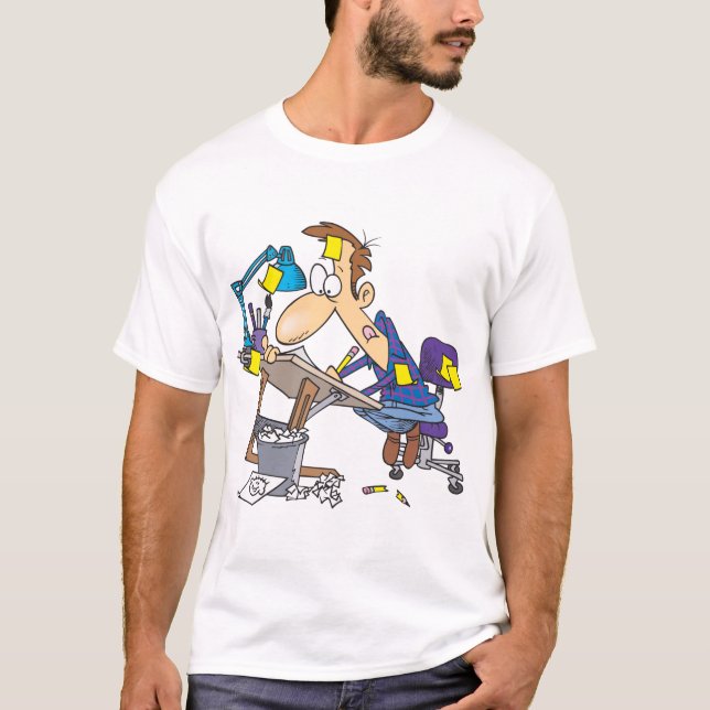 Cartoonist At Work T-Shirt (Front)
