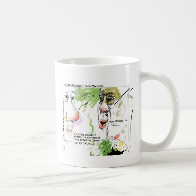 Cartoonist Passed Out Funny Gifts & Tees Coffee Mug (Right)