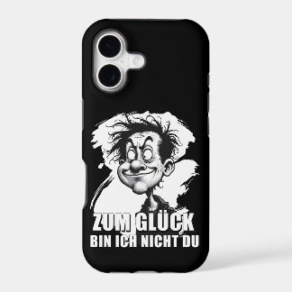 Cartoonkunst mit „Zum Glück…“-Zitat