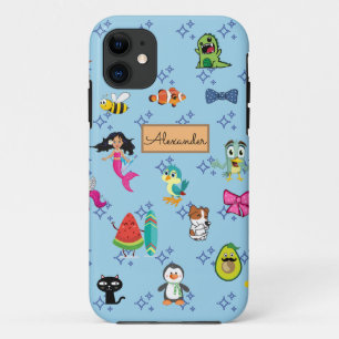 Cartoons sparkles cute blue kids cartoons Case-Mate iPhone case