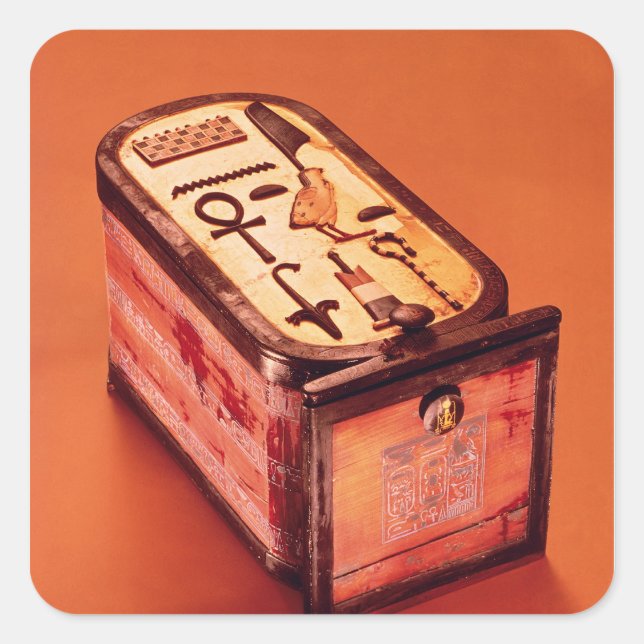 Cartouche-shaped box square sticker (Front)