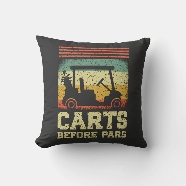 Carts Before Pars | Funny Golf Cushion (Front)