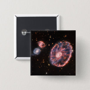 Cartwheel Galaxy, James Webb Space Telescope 15 Cm Square Badge