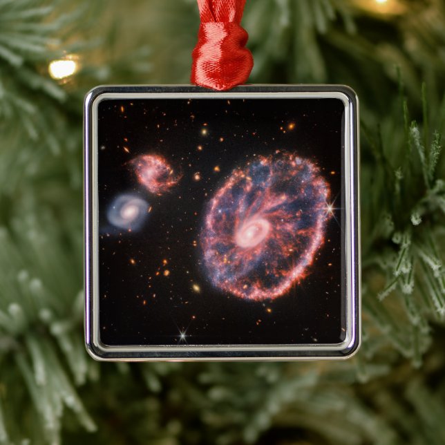 Cartwheel Galaxy, James Webb Space Telescope Metal Tree Decoration (Tree)