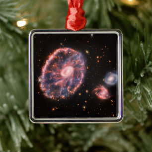 Cartwheel Galaxy, James Webb Space Telescope Metal Tree Decoration