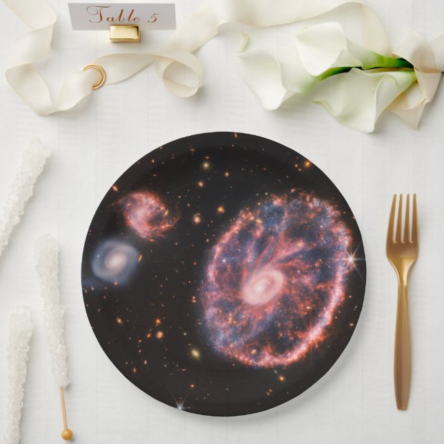 Cartwheel Galaxy, James Webb Space Telescope Paper Plate (Wedding)