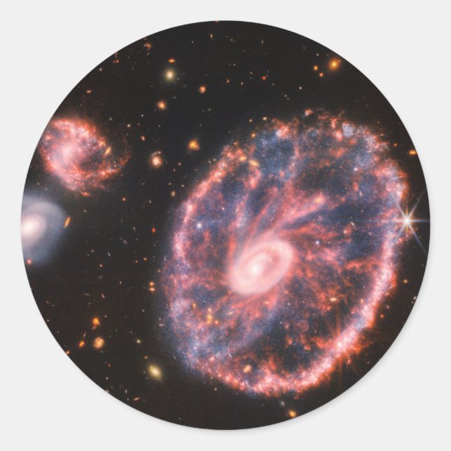 Cartwheel Galaxy JWST James Webb Space Telescope Classic Round Sticker (Front)