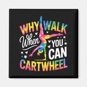 Cartwheel Gymnast Girl Tie Dye Gymnastic Girl Tumb Magnet