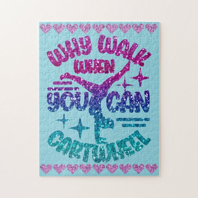 Cartwheel Love Pastel Magenta Purple Turquoise   Jigsaw Puzzle (Vertical)