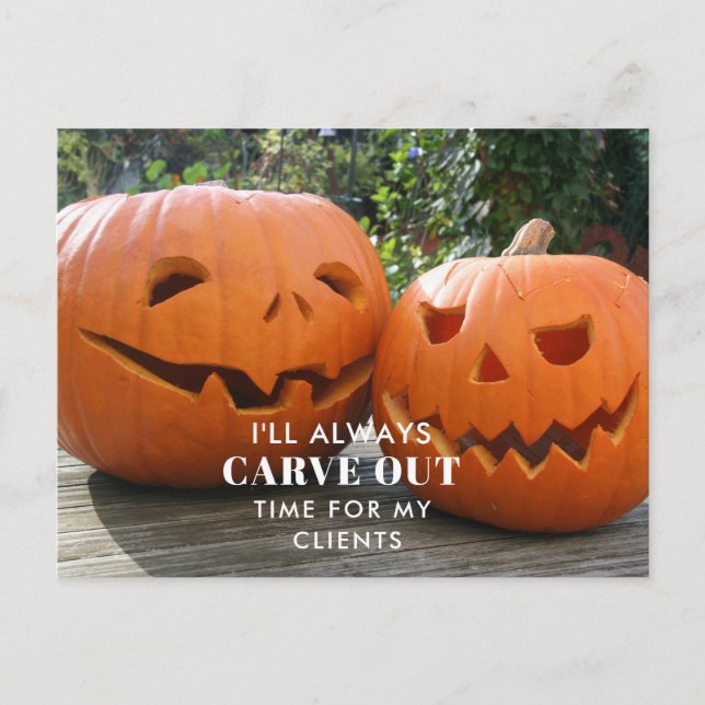 Carve Out Time – Elegant Fall Referral | Real Esta Announcement Postcard (Front)