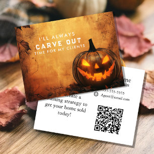 Carve Out Time Pumpkin Referral Program Announcement Postcard