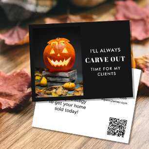 Carve Out Time Pumpkin Referral Program Announcement Postcard