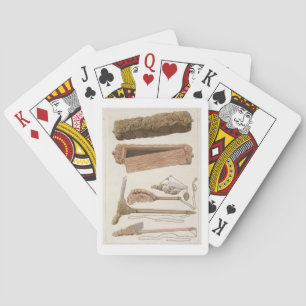 Carved and decorated Aboriginal tools, illustratio Playing Cards
