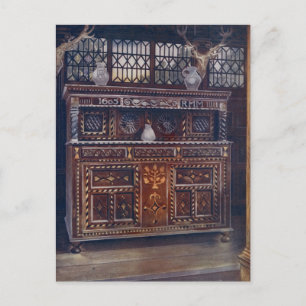 Carved and Inlaid Oak Court Cupboard, Edwin Foley Postcard