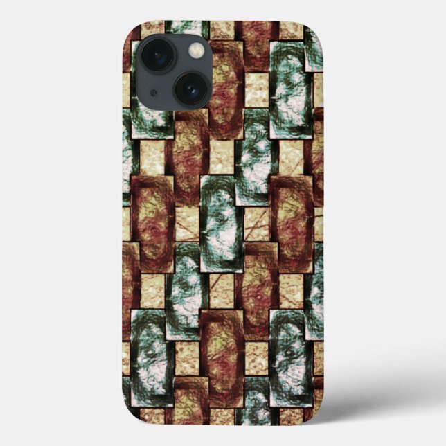 Carved and spotted brown green rectangular pieces Case-Mate iPhone case (Back)