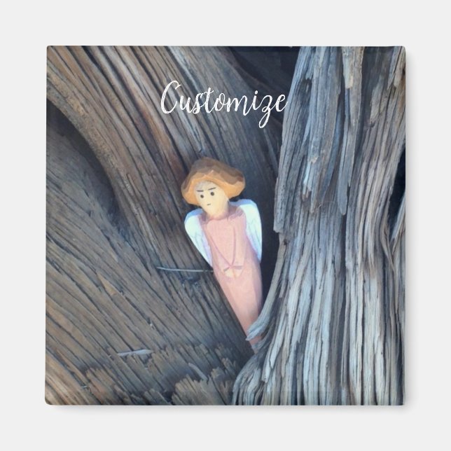 Carved angel in tree Thunder Cove Magnet (Front)