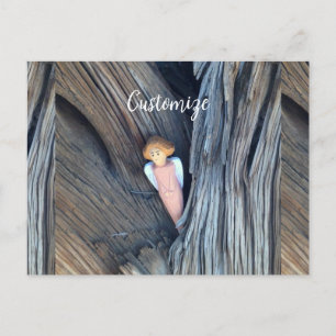 Carved angel in tree Thunder Cove Postcard