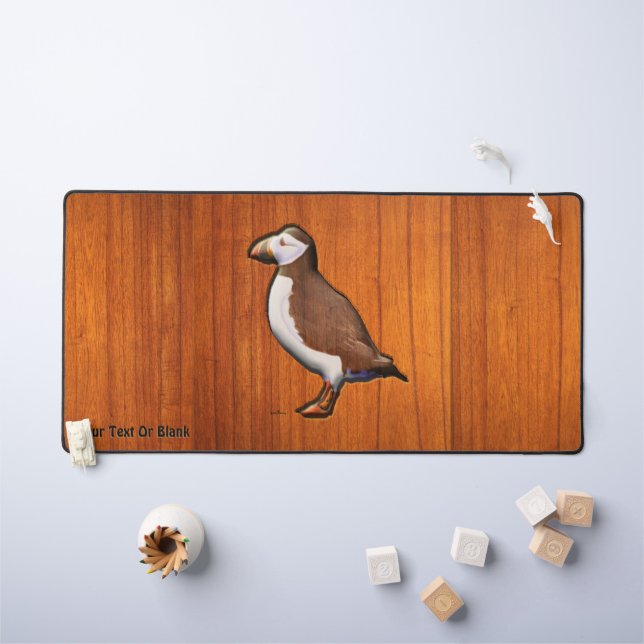 Carved Atlantic Puffin Desk Mat (Kids Table)