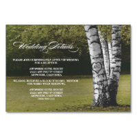 Carved Birch Tree Wedding Reception + Hotel Cards
