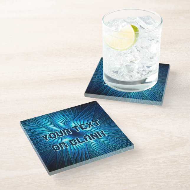 Carved Blue Star Glass Coaster (Angled)