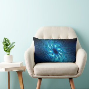 Carved Blue Star Lumbar Cushion