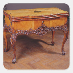 Carved card or games table square sticker