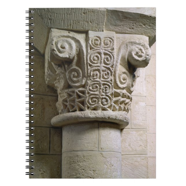 Carved column decorated with croziers and spirals spiral notebook (Front)