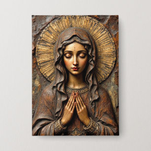 Carved Devotion Wooden Mary