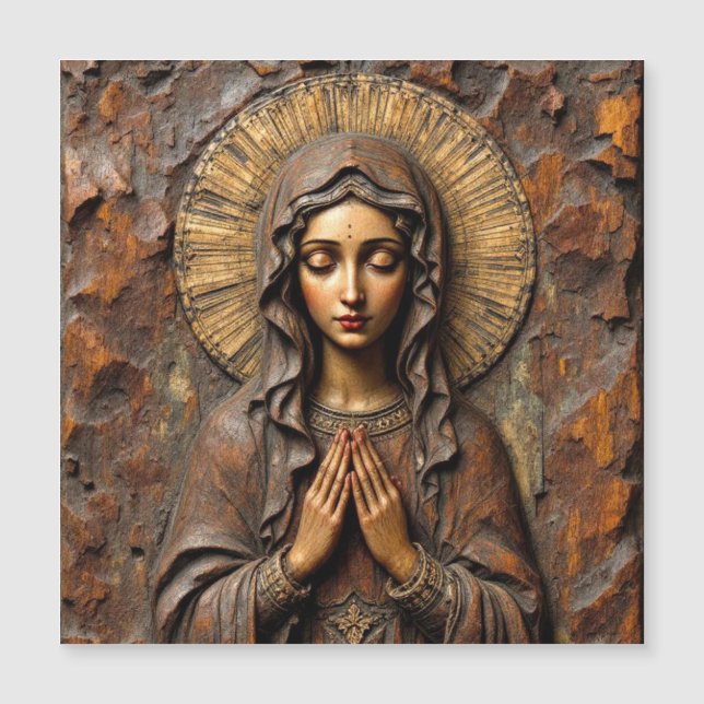 Carved Devotion  Wooden Mary (Front)