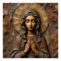 Carved Devotion Wooden Mary