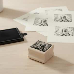Carved Devotion  Wooden Mary Rubber Stamp
