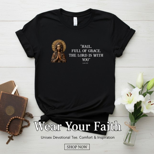 Carved Devotion  Wooden Mary T-Shirt (Creator Uploaded)